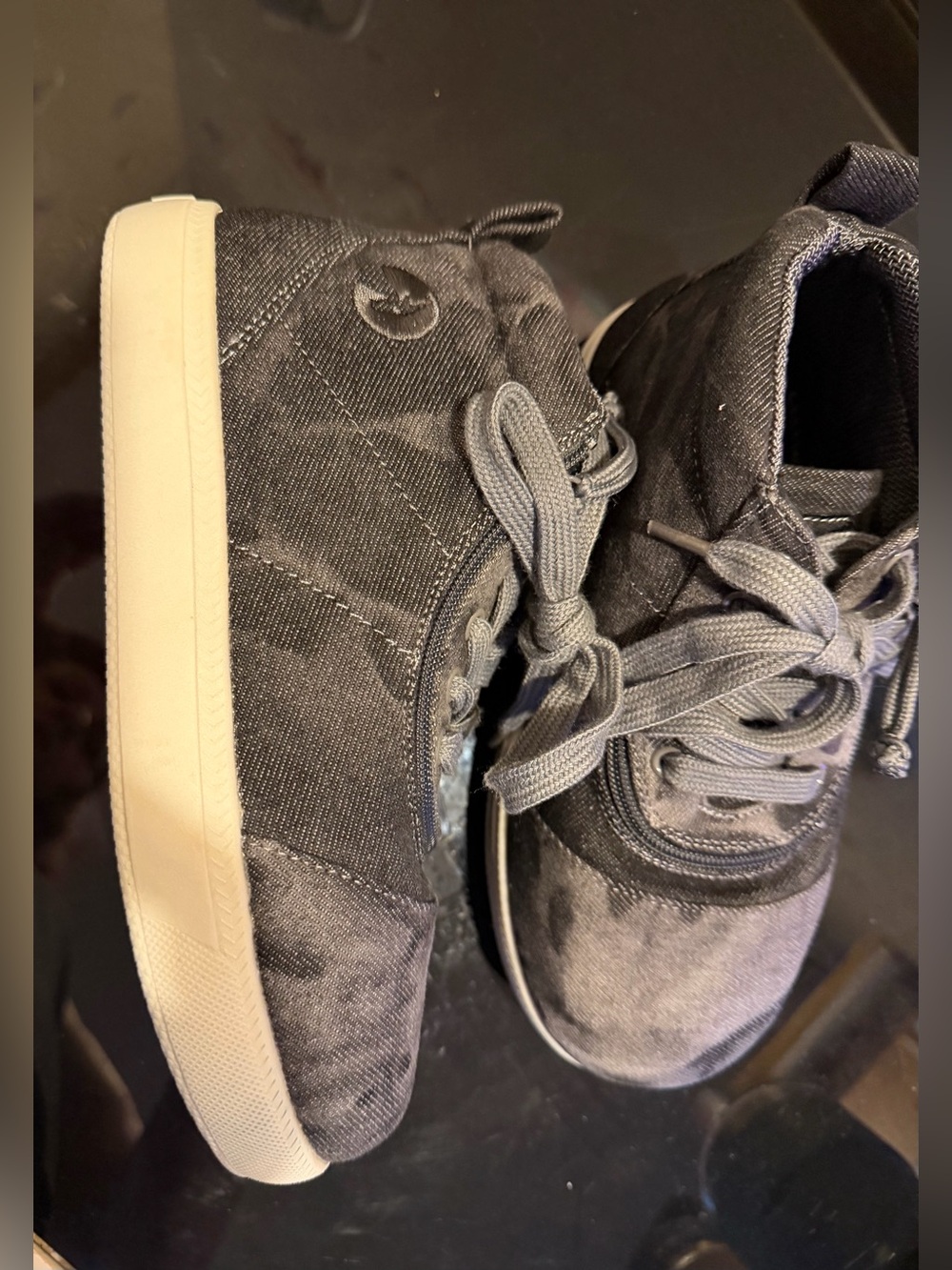 Billy’s zip up kids Dark Gray High-Top Sneakers with White Sole